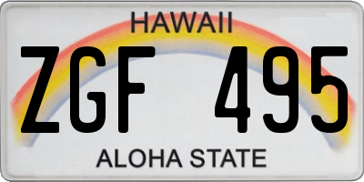 HI license plate ZGF495