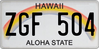 HI license plate ZGF504