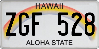 HI license plate ZGF528