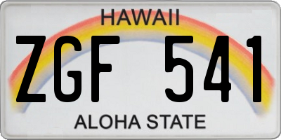 HI license plate ZGF541