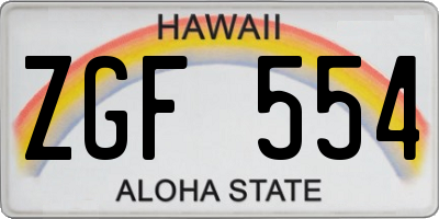 HI license plate ZGF554