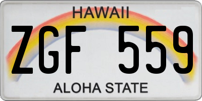 HI license plate ZGF559