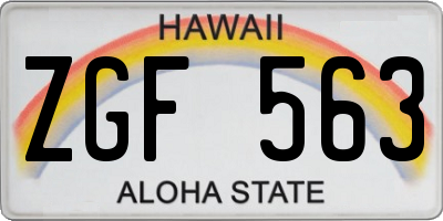 HI license plate ZGF563
