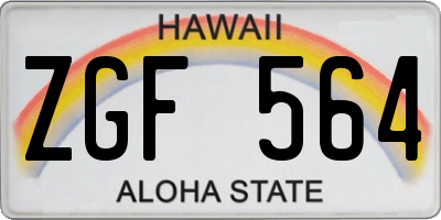 HI license plate ZGF564