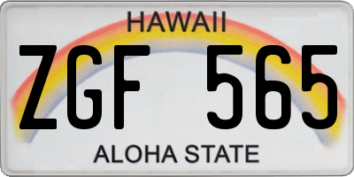 HI license plate ZGF565