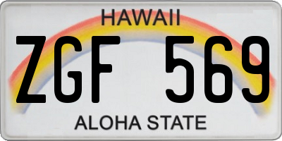 HI license plate ZGF569