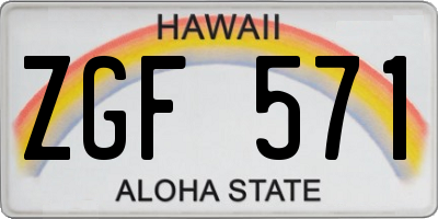 HI license plate ZGF571