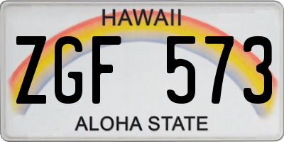 HI license plate ZGF573