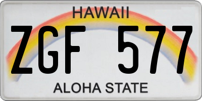 HI license plate ZGF577