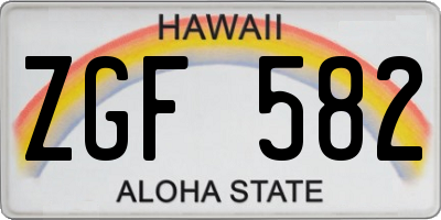 HI license plate ZGF582