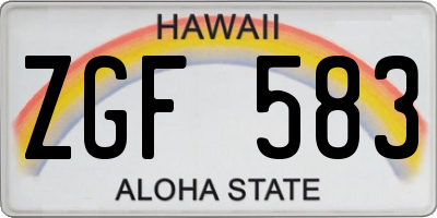 HI license plate ZGF583