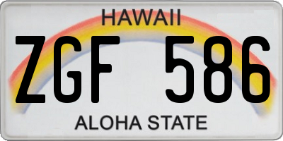HI license plate ZGF586