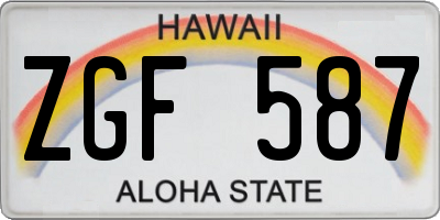 HI license plate ZGF587