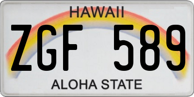 HI license plate ZGF589