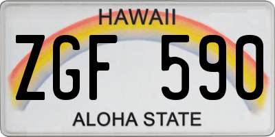 HI license plate ZGF590