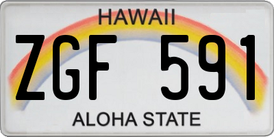 HI license plate ZGF591