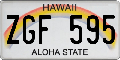 HI license plate ZGF595