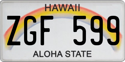 HI license plate ZGF599
