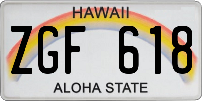 HI license plate ZGF618