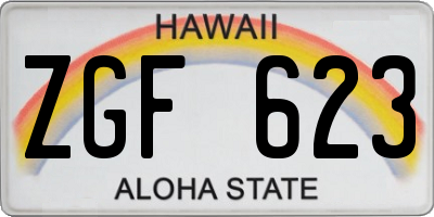 HI license plate ZGF623