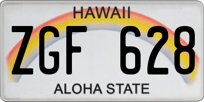 HI license plate ZGF628