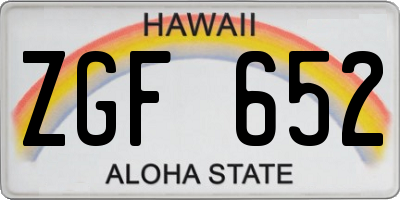 HI license plate ZGF652