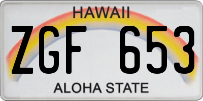 HI license plate ZGF653