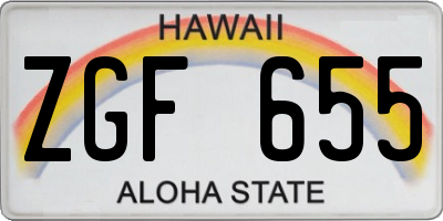 HI license plate ZGF655