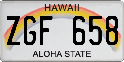 HI license plate ZGF658