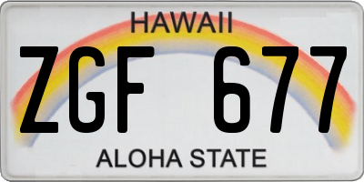 HI license plate ZGF677