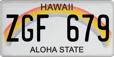 HI license plate ZGF679