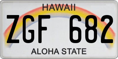 HI license plate ZGF682