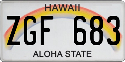 HI license plate ZGF683