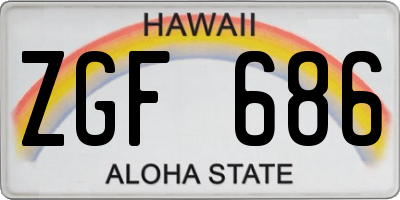 HI license plate ZGF686