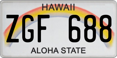 HI license plate ZGF688