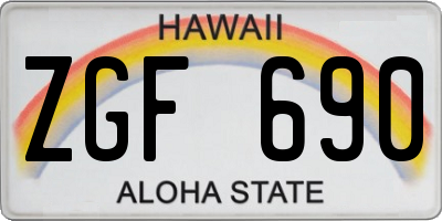 HI license plate ZGF690