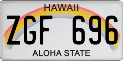 HI license plate ZGF696