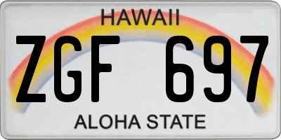 HI license plate ZGF697