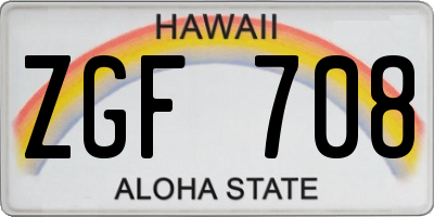 HI license plate ZGF708