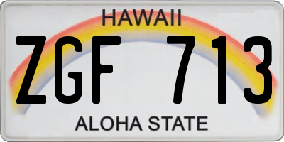 HI license plate ZGF713