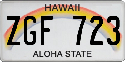 HI license plate ZGF723