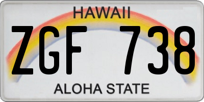 HI license plate ZGF738
