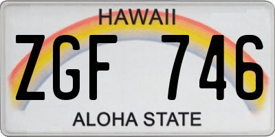 HI license plate ZGF746