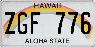 HI license plate ZGF776