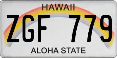 HI license plate ZGF779