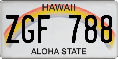 HI license plate ZGF788