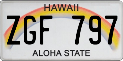 HI license plate ZGF797