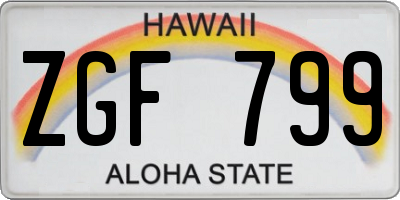 HI license plate ZGF799