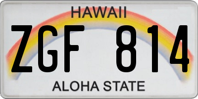 HI license plate ZGF814