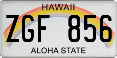 HI license plate ZGF856
